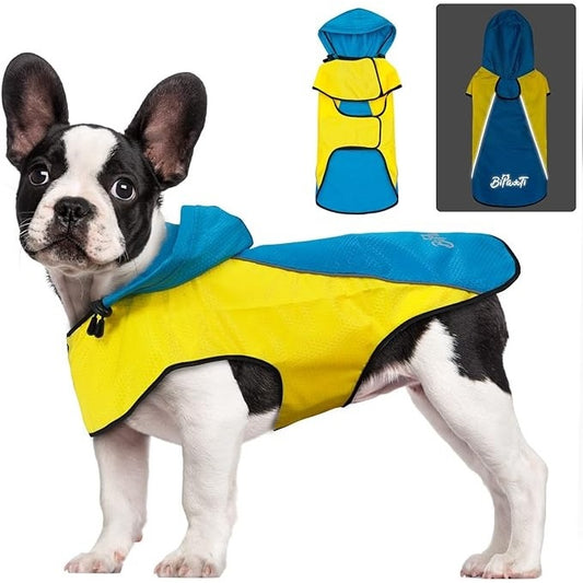 Blue-Yellow-Reflective-Dog-Raincoat